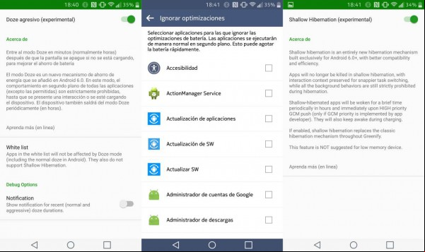 Aspecto de Greenify
