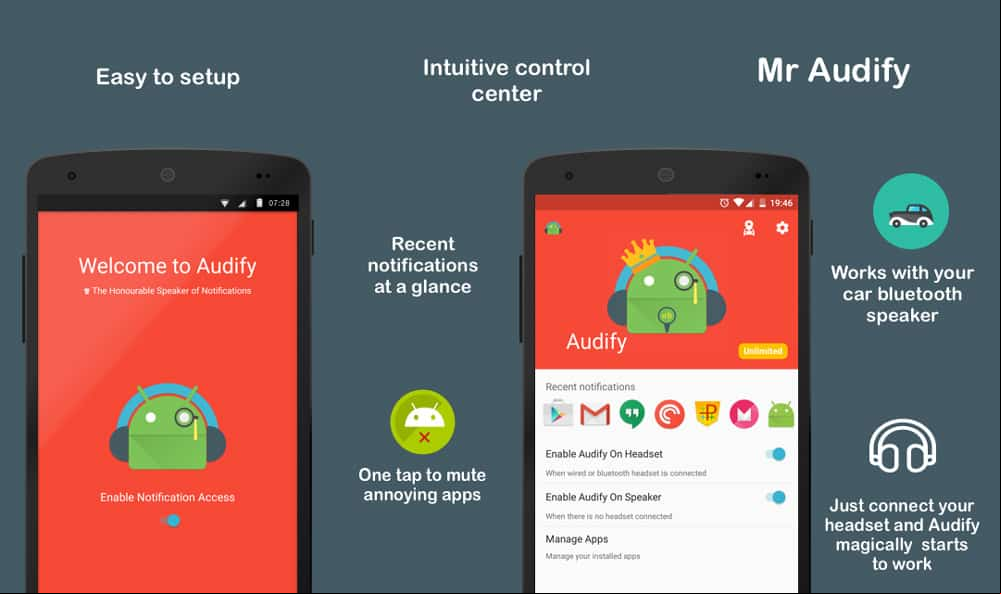 Audify os lee notificaciones