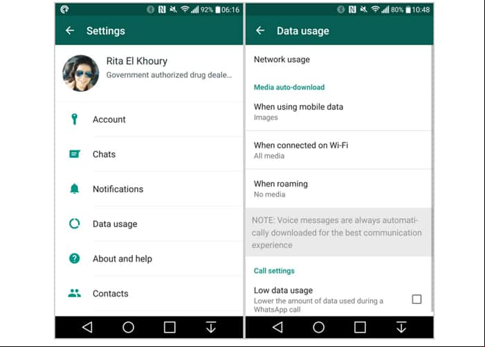Nuevo menú de ajustes de WhatsApp