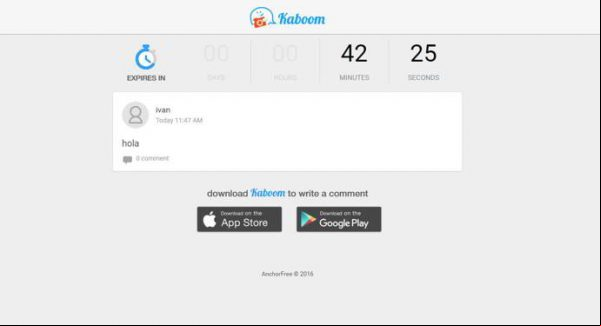 kaboom autodestruible whatsapp