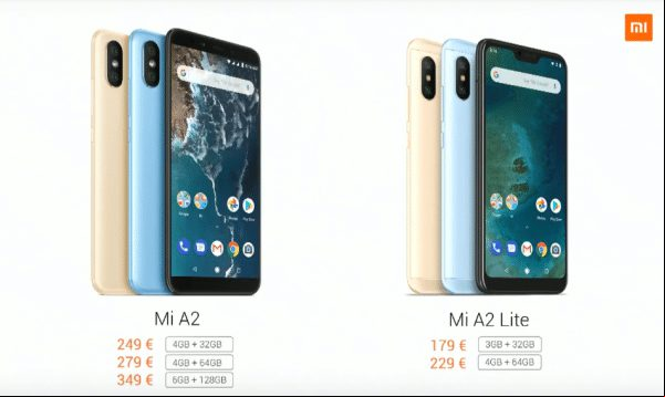 El Xiaomi Mi A2 y Mi A2 Lite son presentados en España