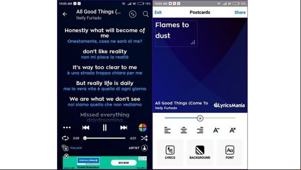 1lyrics te muestra las letras de tus canciones en cualquier app de música