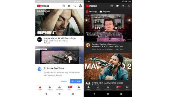 Tema Oscuro de YouTube para Android se está expandiendo