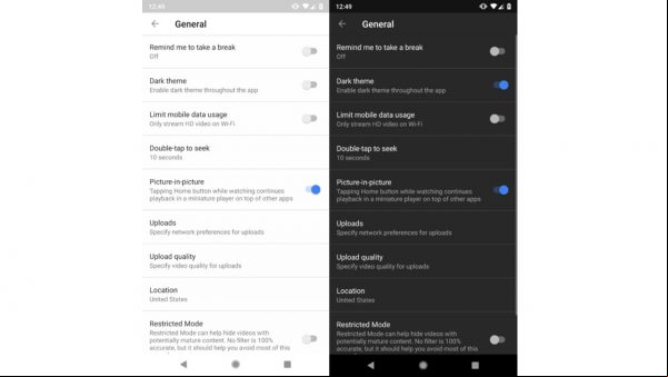 Tema Oscuro de YouTube para Android se está expandiendo