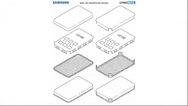 Filtrado patente que muestra un Samsung con una pantalla infinita