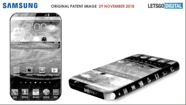 Filtrado patente que muestra un Samsung con una pantalla infinita