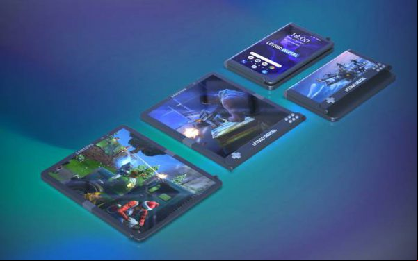 Samsung muestra patente de un teléfono plegable para juegos