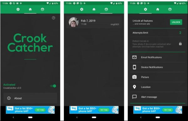 3 apps para atrapar a personas que intentaron desbloquear tu móvil