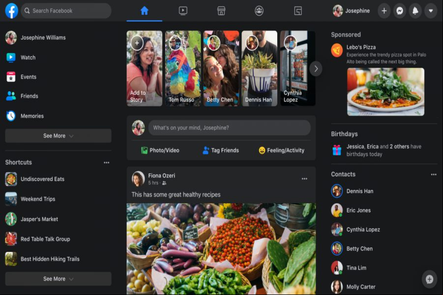 Tema oscuro de Facebook llega a la aplicación de escritorio