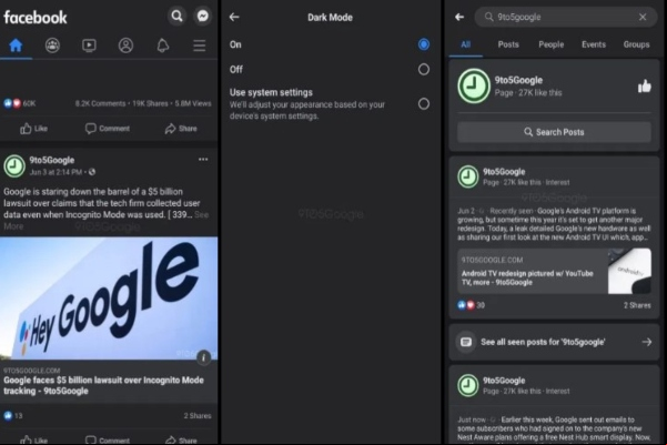 Modo oscuro de Facebook para Android llegará pronto