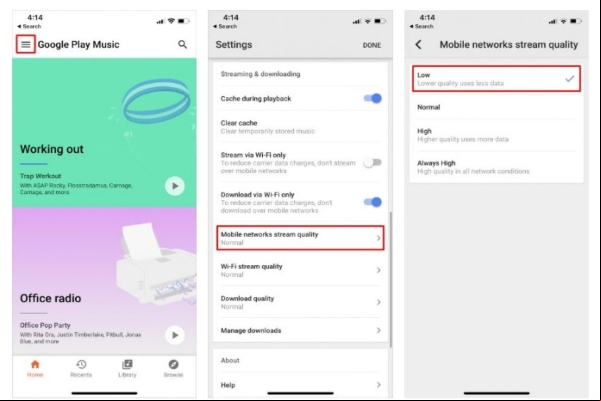 Cómo reducir el uso de datos móviles al transmitir música