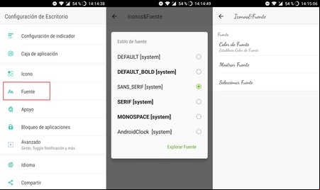 cambiar fuente móvil Android