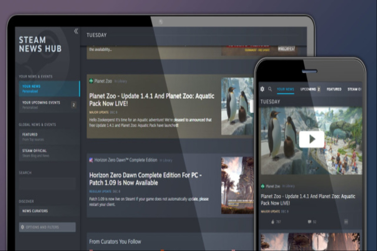 Valve lanza oficialmente el centro de noticias personalizado de Steam