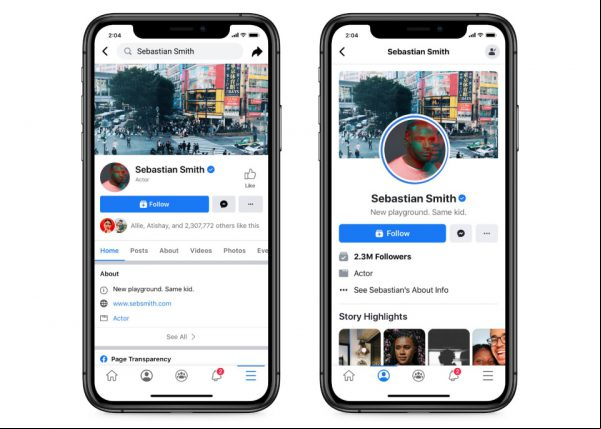 Las cuentas de celebridades fueron usadas para probar las nuevas páginas de Facebook.